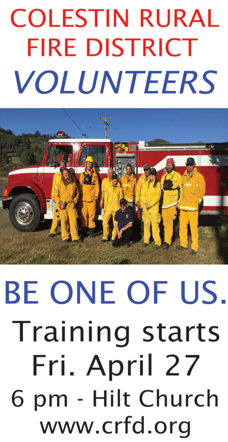 2018 Firefighter Training poster: "Be One of Us." Training begins Fri. April 27, 2018. 
