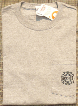 New 2015 T-Shirt - Front, Logo over Pocket (in grey)