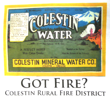 2019 CRFD T-Shirt - Back image, Colestin Mineral Water with slogan "Got Fire?"