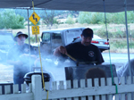 Asst. Chief David Lipking, flipping burgers