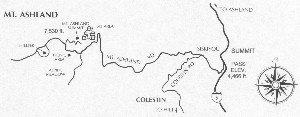 Sketch of Mt. Ashland and ski road area (north end of district)