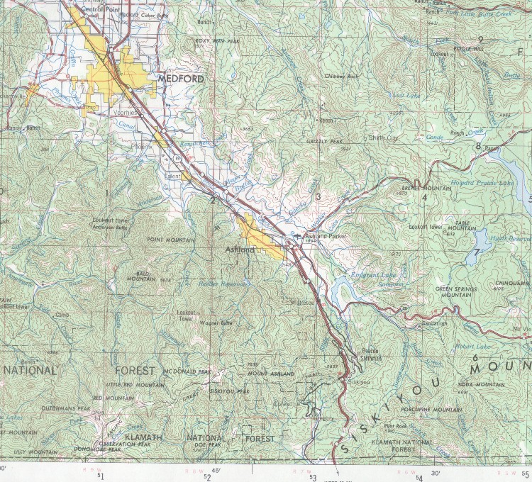 U.S.G.S. color topographic map of the District and general region